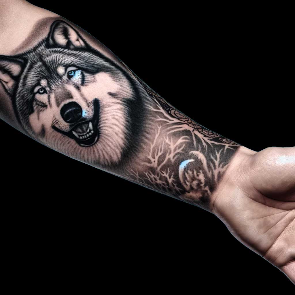 The-Wolf-Tattoo-design-for-men-forearm