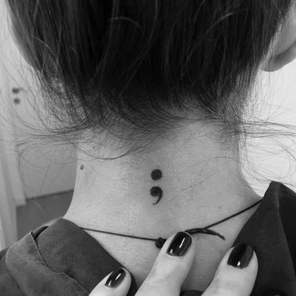 semicolon-tattoo-on-neck
